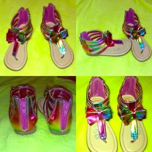 ❌SOLD❌Children's Place rainbow metallic sandals