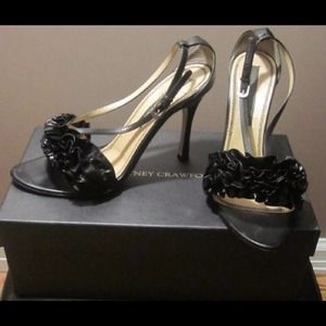 Courtney Crawford Black leather sandal