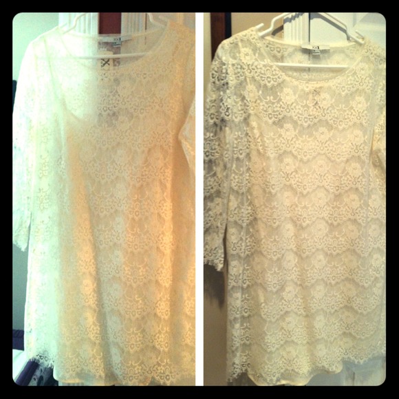White lace overlay dress-Forever 21