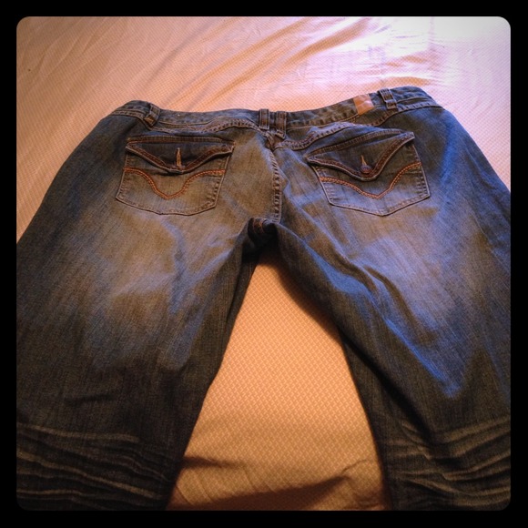 Denim Slightly Distressed Bootcut Jeans - Picture 1 of 1