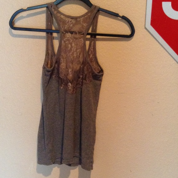 super cute light grey tank with lace! - Picture 3 of 4