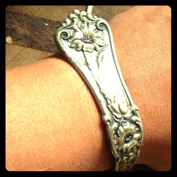 Handmade Silver spoon cuff bracelet