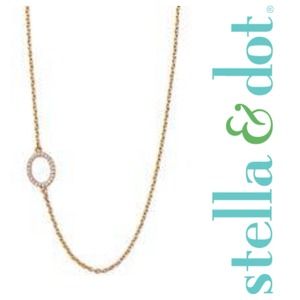 Stella & Dot Pave Ellipse Necklace - gold