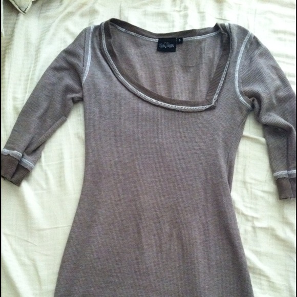 Lucky 13 Asymmetrical Tan Tunic - Picture 4 of 4