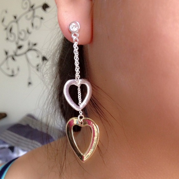 Silver double heart - Picture 1 of 3