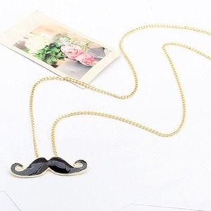 New mustache earrings/long necklace/ ring set