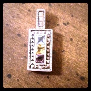 Beautiful three color Stirling silver pendent