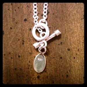 Stirling silver chic toggle necklace