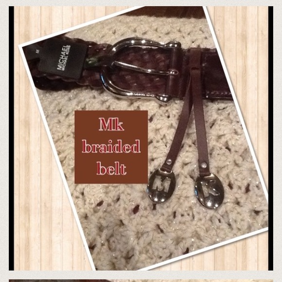 Sold  Michael Kors Brown Braided Leather Belt