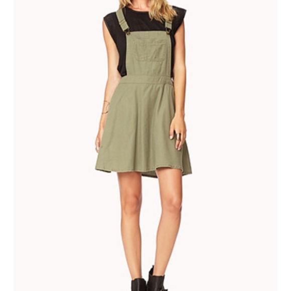 Vintage style green overall dress