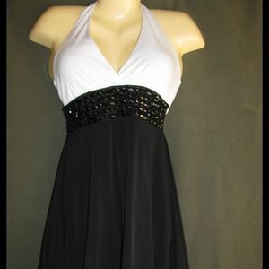 Speechless Black and White Strapless Dress sz 6
