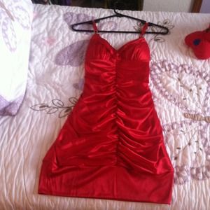 Satin red dress! Small