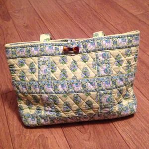 Vera Bradley Citrus Green Elephant toggle tote