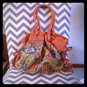 Red by Marc Ecko Orange Flowered Hobo Bag