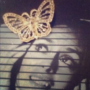 Silver butterfly pin