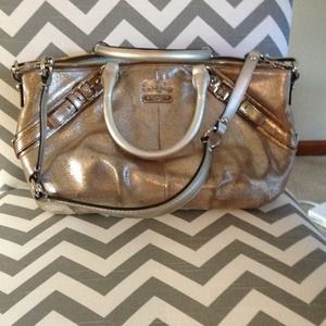 SOLD!!! Coach Metallic Leather Sophia Satchel