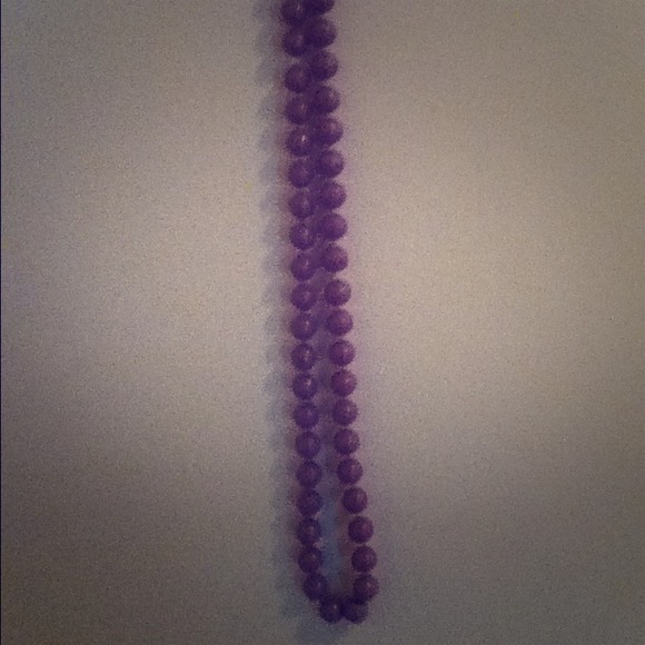 Long purple bead necklace