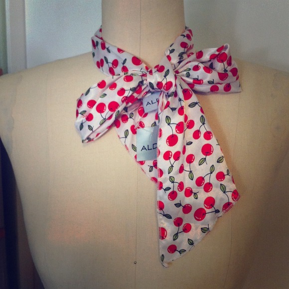 Silk scarf with cherries