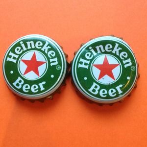 Heineken beer bottle Cap Earrings.