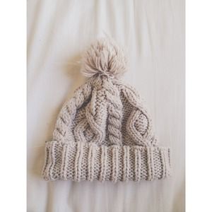 RESERVED Ivory Pom Beanie