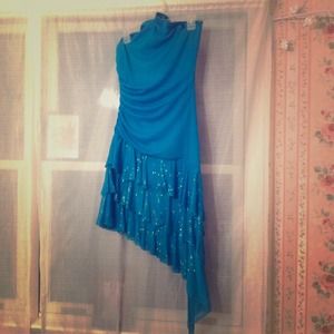 Dresses - Teal sparkly bottom halter top dress *REDUCED* Dresses - Teal sparkly bottom halter top dress *REDUCED*