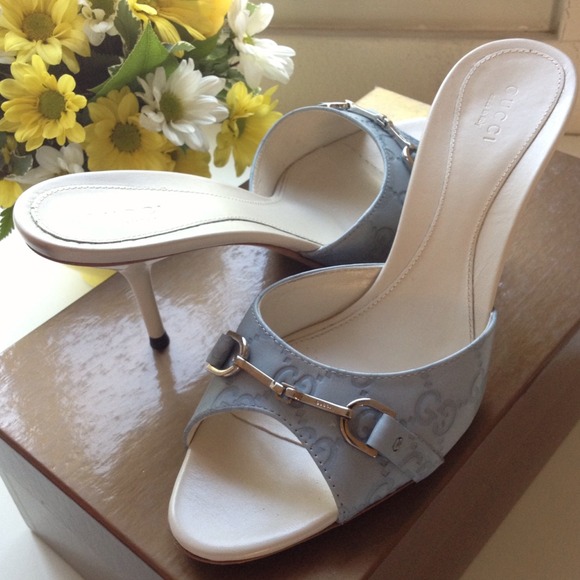 Gucci Baby Blue Guccissima Leather Sandals/Slipper