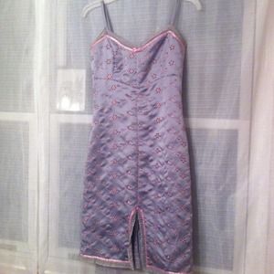 Betsey Johnson Dresses - Silver dress with pink threading *REDUCED* Betsey Johnson Dresses - Silver dress with pink threading *REDUCED*