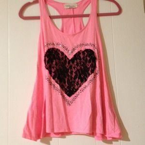 Hot pink lace heart