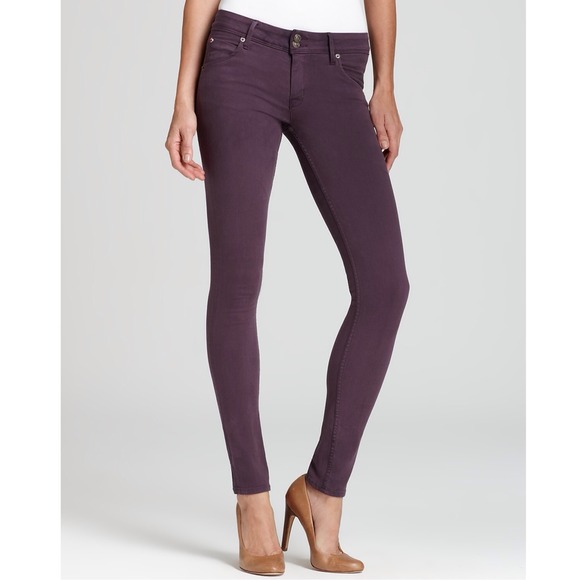 Hudson Stretch Denim Leggings in Purple