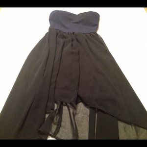 $5 with a bundle - Blue Black Hi-Low Dress