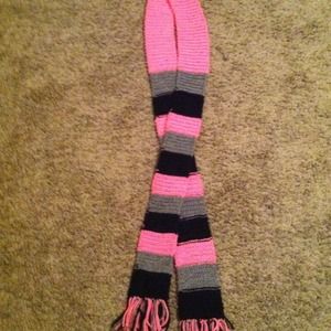 Pink, black & grey scarf