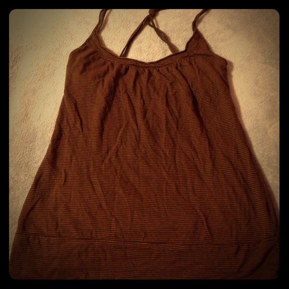 Brown size M cross back tank top