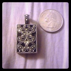 Lia Sophia Sterling & Black Pendant