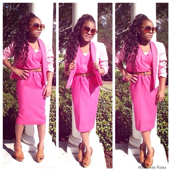 VINTAGE Dresses & Skirts - Pink Lady Shift Dress Set