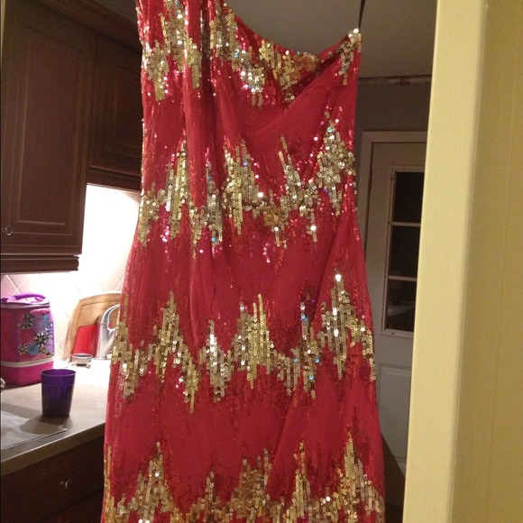 Silver and pink sparkle dress