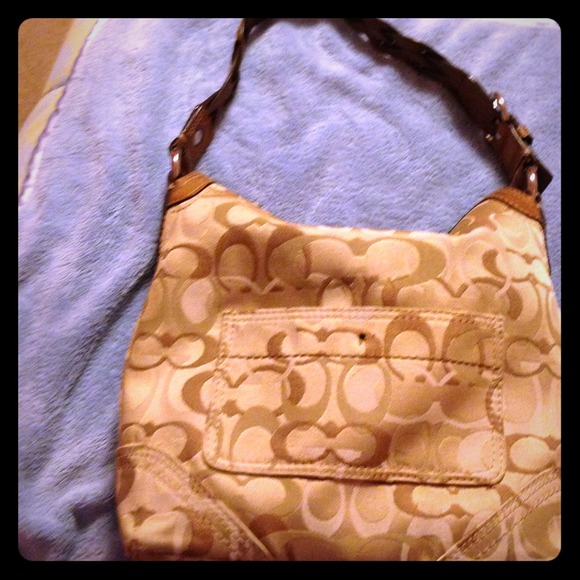 Authentic Coach gold handbag