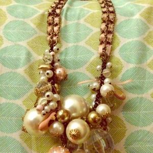 Betsey Johnson Charmed Pearl Necklace