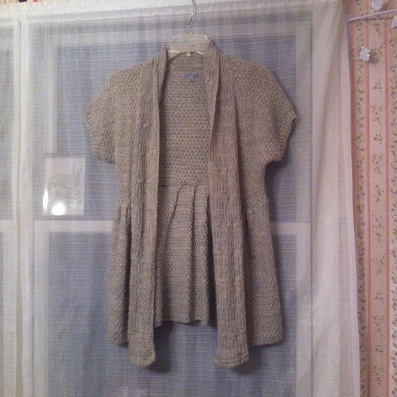 Short sleeve oversized gray cardigan