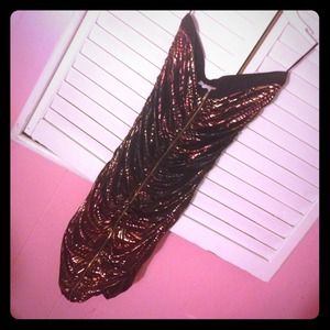 Multi color zip up strapless dress