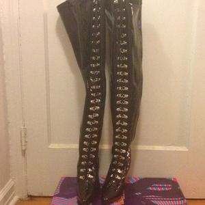 Funtasma Patent Leather Thigh High Boots