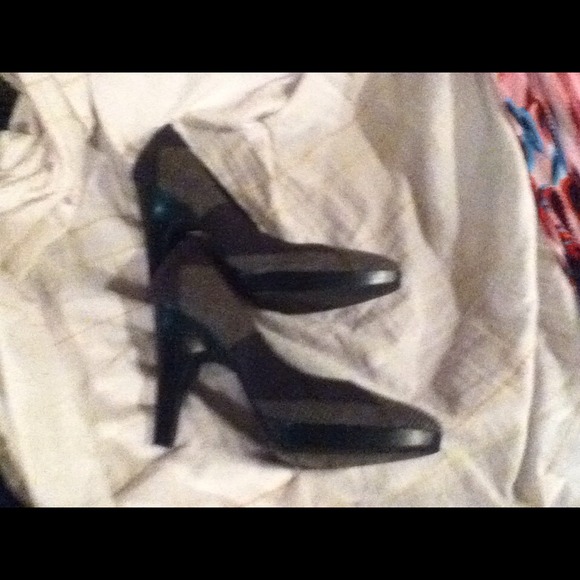 Black and grey heels