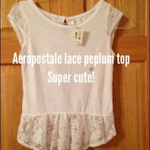Aeropostale lace peplum top