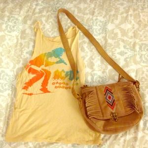 Tribal Suede & Fringe Purse