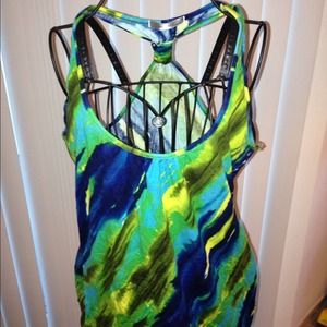 Nordstrom's multicolor blue/green razor back tank