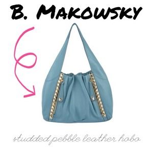 B. Makowsky Blue Pebble Leather Hobo