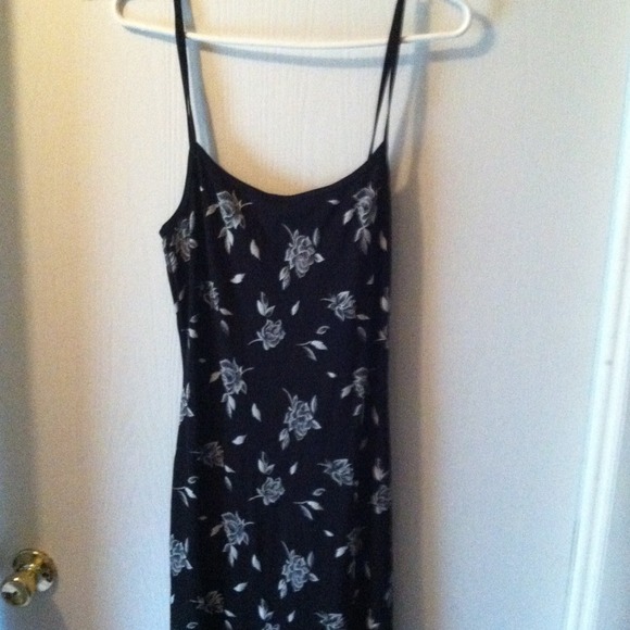 Long black flowered dress