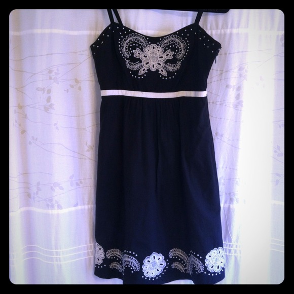 Black with cream accent Anthropologie dress
