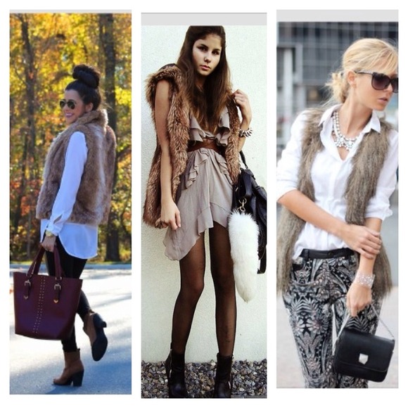 🌹Awesome brown sleeveless faux fur vest. - Picture 2 of 3