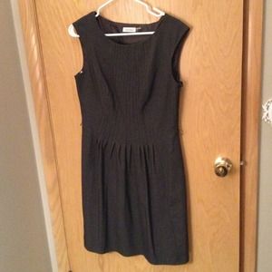 Charcoal fitted A-line dress. Calvin Klein sz 10.