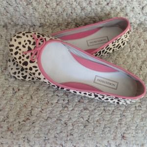 leopard pony hair flats